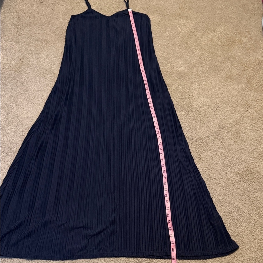 Express Dark Blue Pleated Knit Maxi Dress - Picture 4 of 6